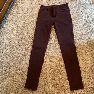 Just Black Skinny Maroon Jeans
